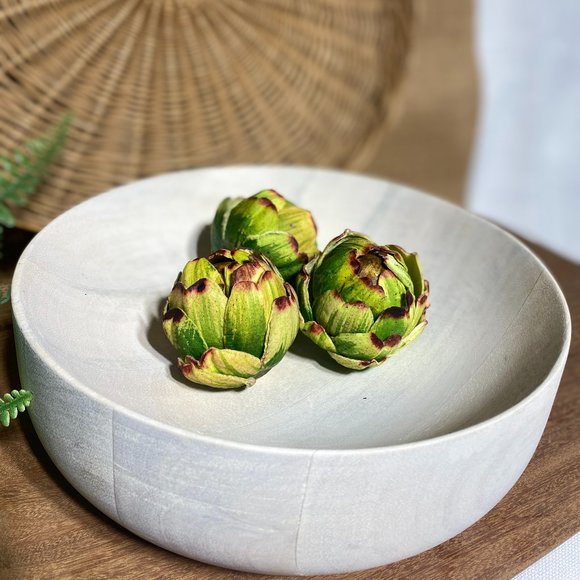 NEW Carved Wood Bowl | Home Décor | Table Décor | Modern Farmhouse - Picture 7 of 10